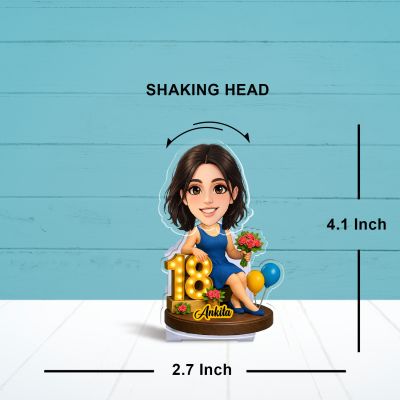 Personalized Birthday Party Theme Bobblehead Caricature with Battery Powered Moving Head | Birthday Gift for Brother, Husband, Friends & Colleagues | Tabletop Decor